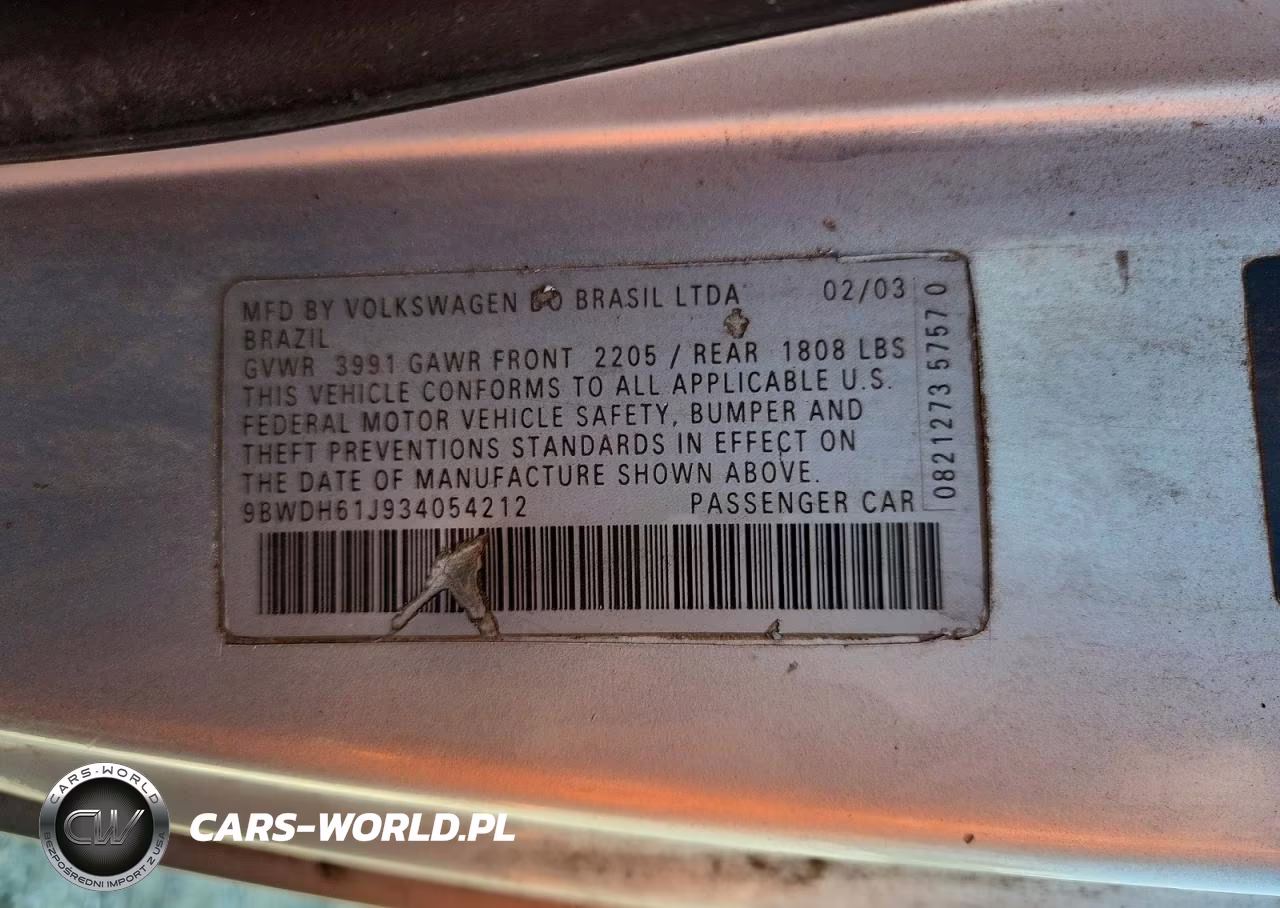2003 Volkswagen Gti Vr6 VIN:9BWDH61J934054212 - 13