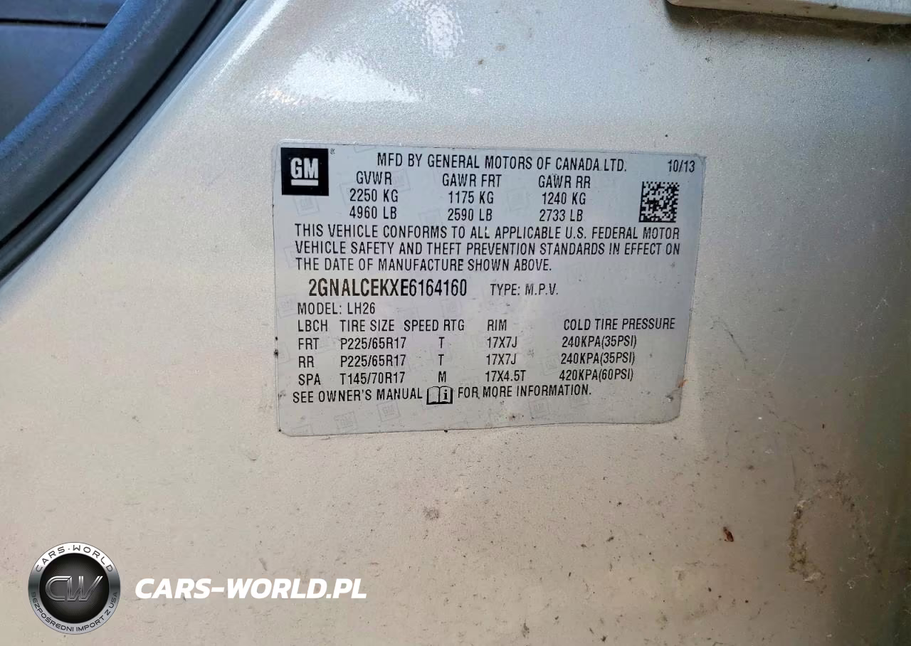 2014 Chevrolet Equinox Lt VIN:2GNALCEKXE6164160 - 13