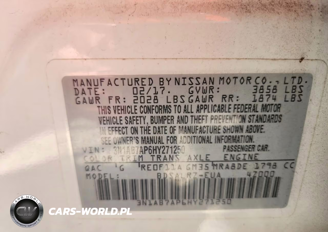 2017 Nissan Sentra Sr VIN:3N1AB7AP6HY271250 - 12