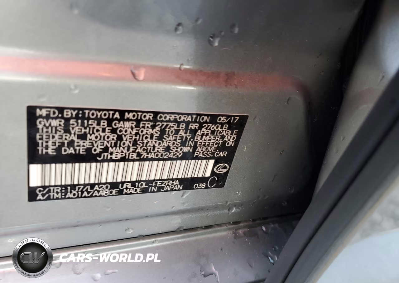 2017 Lexus Gs-F VIN:JTHBP1BL7HA002429 - 12
