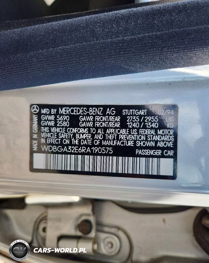 1994 Mercedes-Benz S 320 VIN:WDBGA32E6RA190575 - 13
