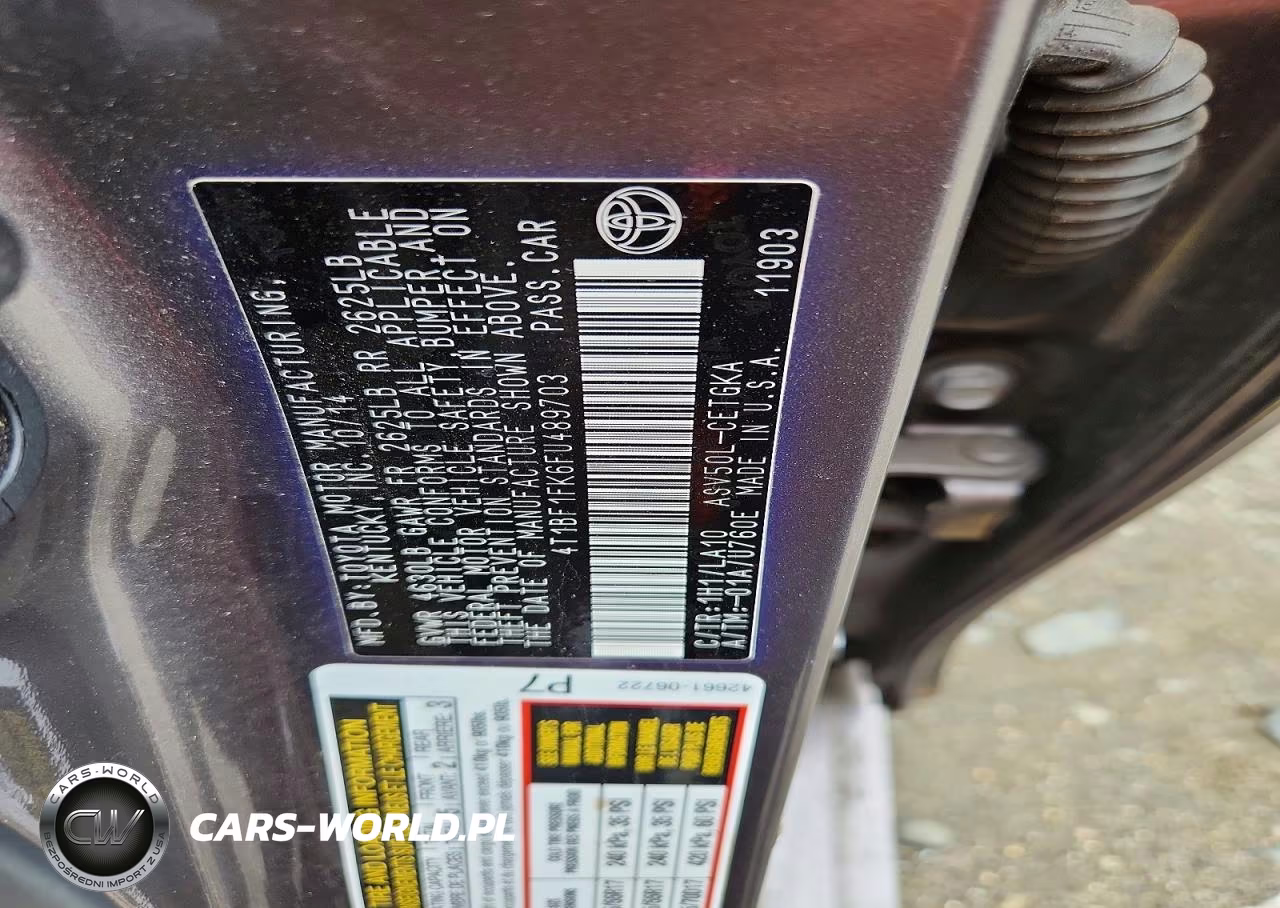 2015 Toyota Camry Xle VIN:4T1BF1FK6FU489703 - 12