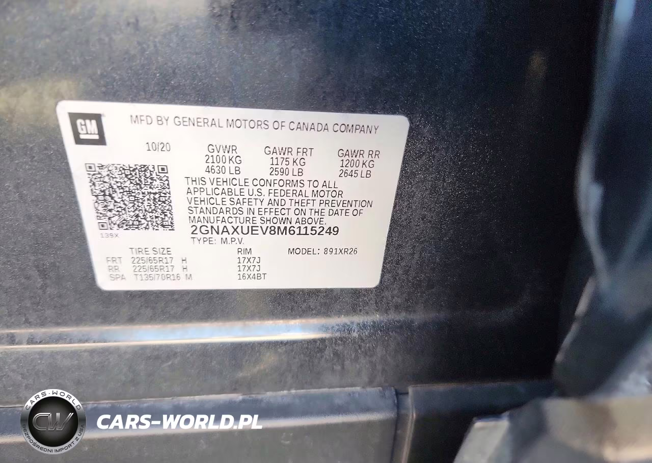 2021 Chevrolet Equinox Lt VIN:2GNAXUEV8M6115249 - 13