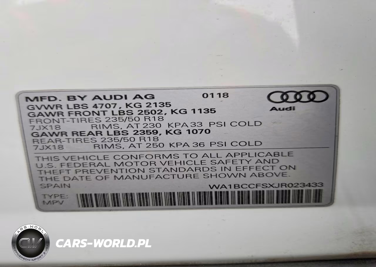 2018 Audi Q3 Premium VIN:WA1BCCFSXJR023433 - 13