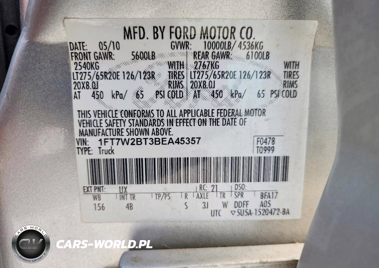 2011 Ford F250 Super Duty VIN:1FT7W2BT3BEA45357 - 12