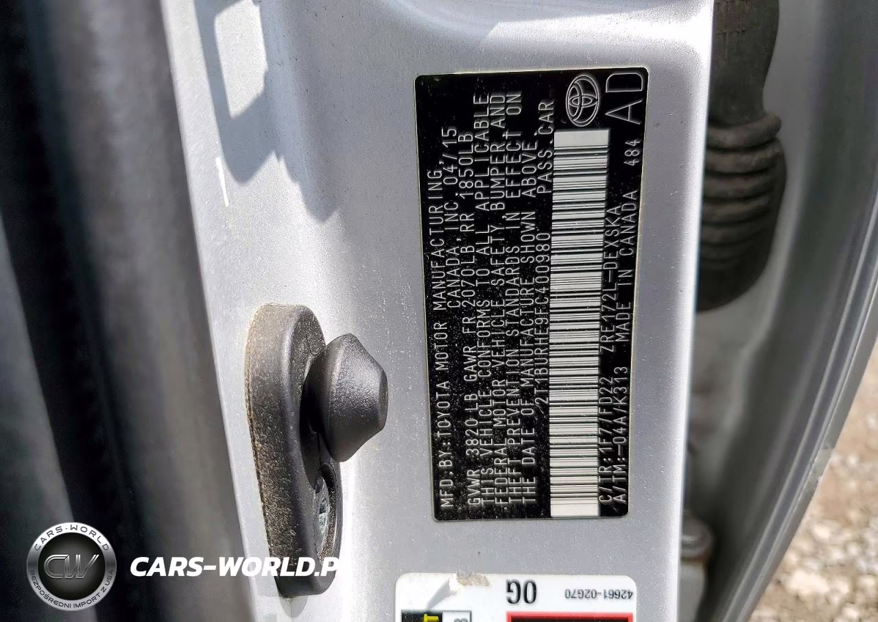2015 Toyota Corolla S VIN:2T1BURHE9FC400980 - 12