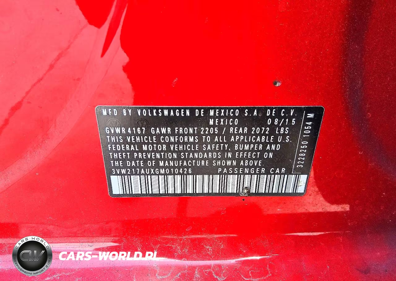 2016 Volkswagen Golf S-Se VIN:3VW217AUXGM010426 - 12