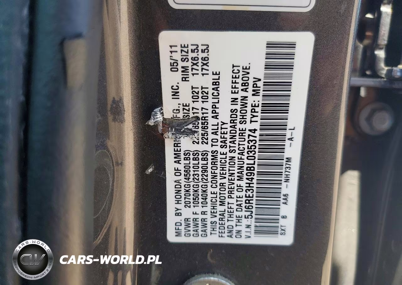 2011 Honda Cr-V Se VIN:5J6RE3H49BL035374 - 13
