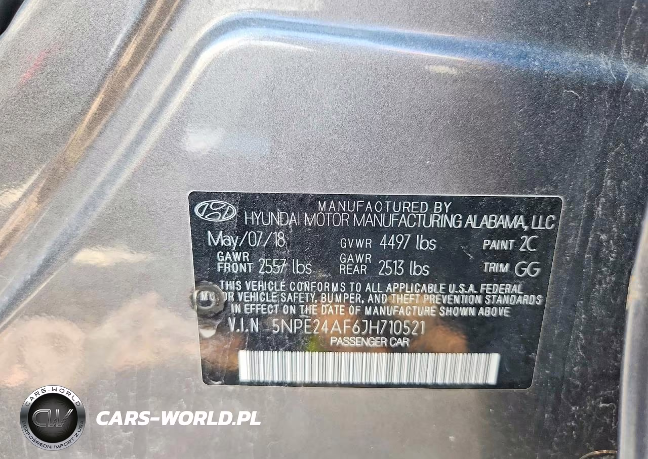 2018 Hyundai Sonata Se VIN:5NPE24AF6JH710521 - 12