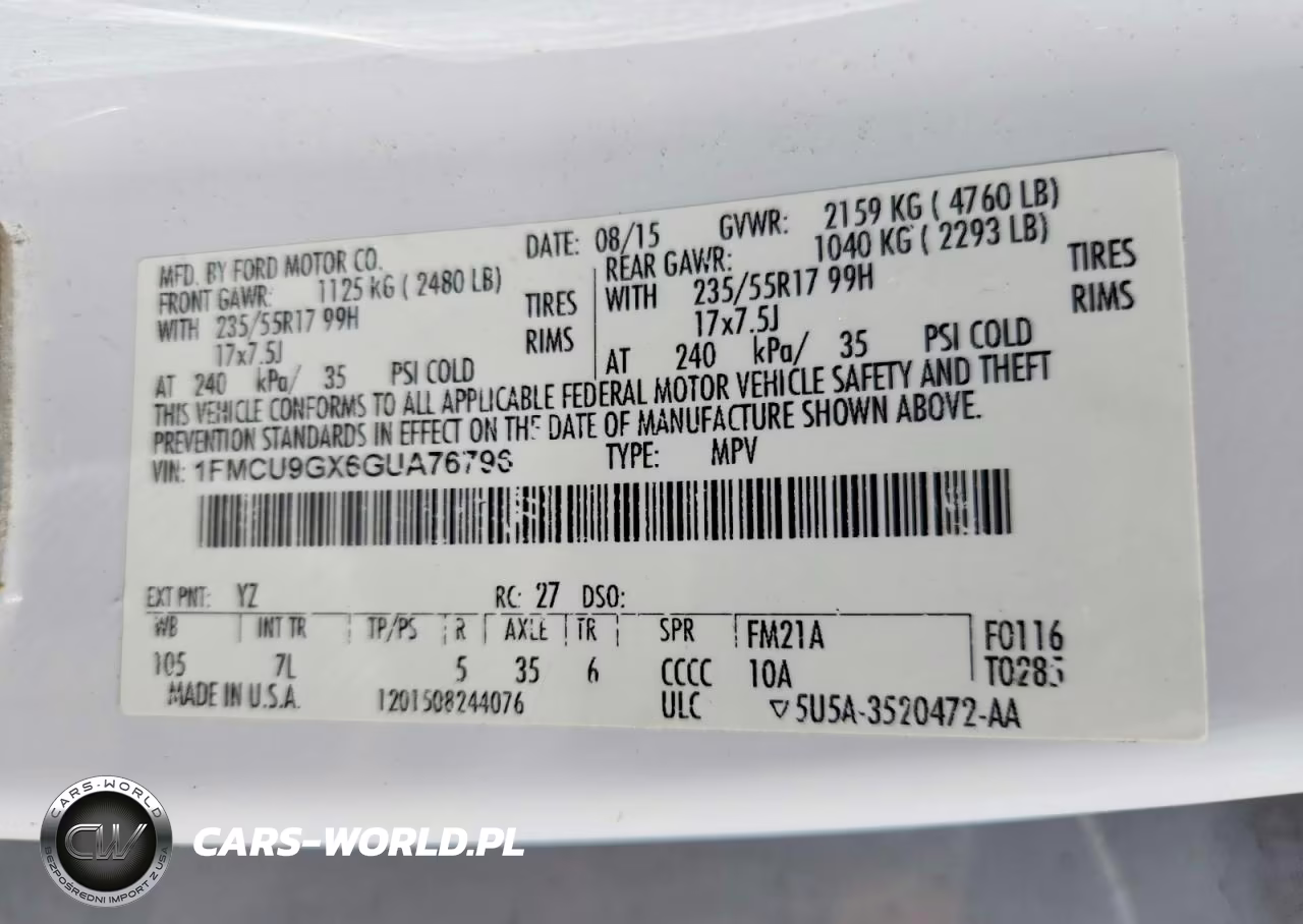 2016 Ford Escape Se VIN:1FMCU9GX6GUA76796 - 13