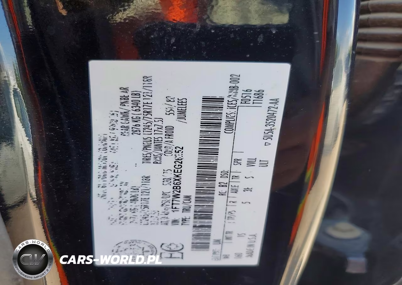 2019 Ford F250 Super Duty VIN:1FT7W2B6XKEG26252 - 13