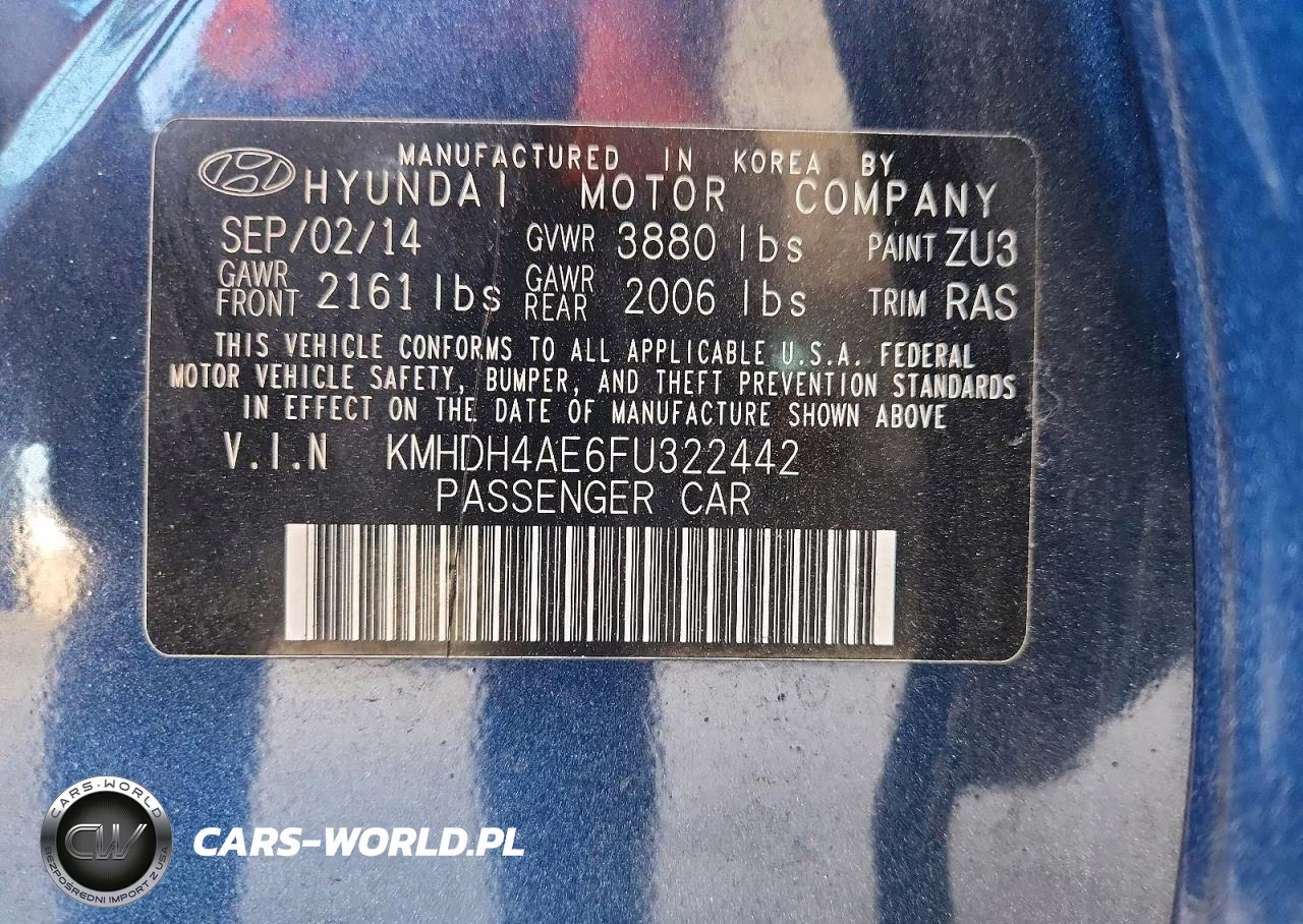 2015 Hyundai Elantra Se VIN:KMHDH4AE6FU322442 - 12