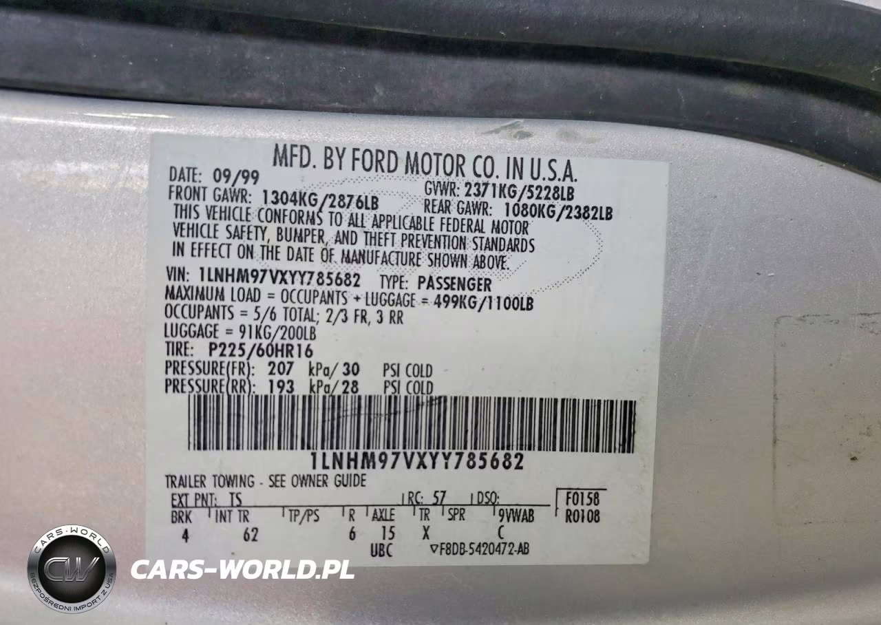 2000 Lincoln Continental VIN:1LNHM97VXYY785682 - 12