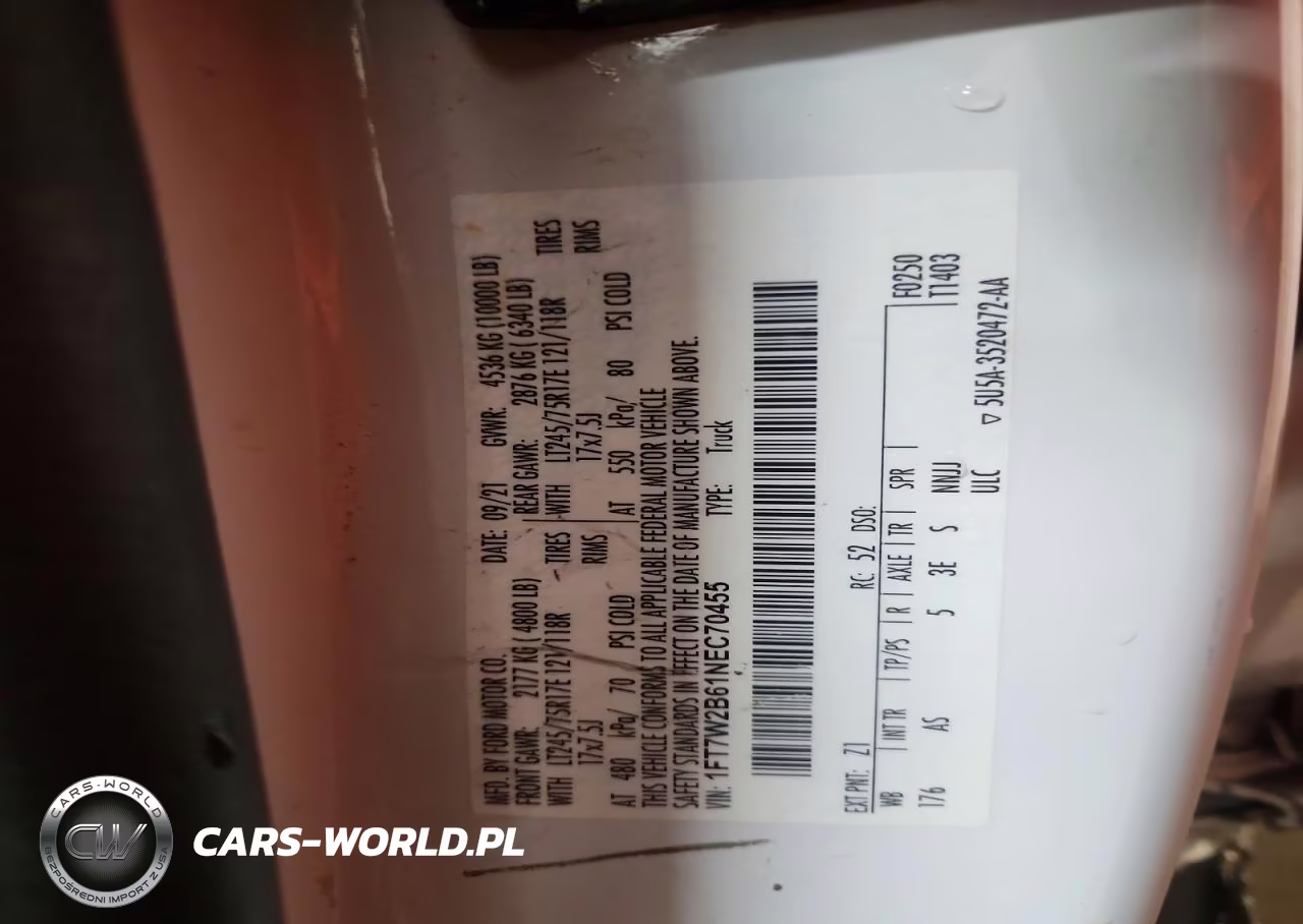 2022 Ford F250 Super Duty VIN:1FT7W2B61NEC70455 - 13