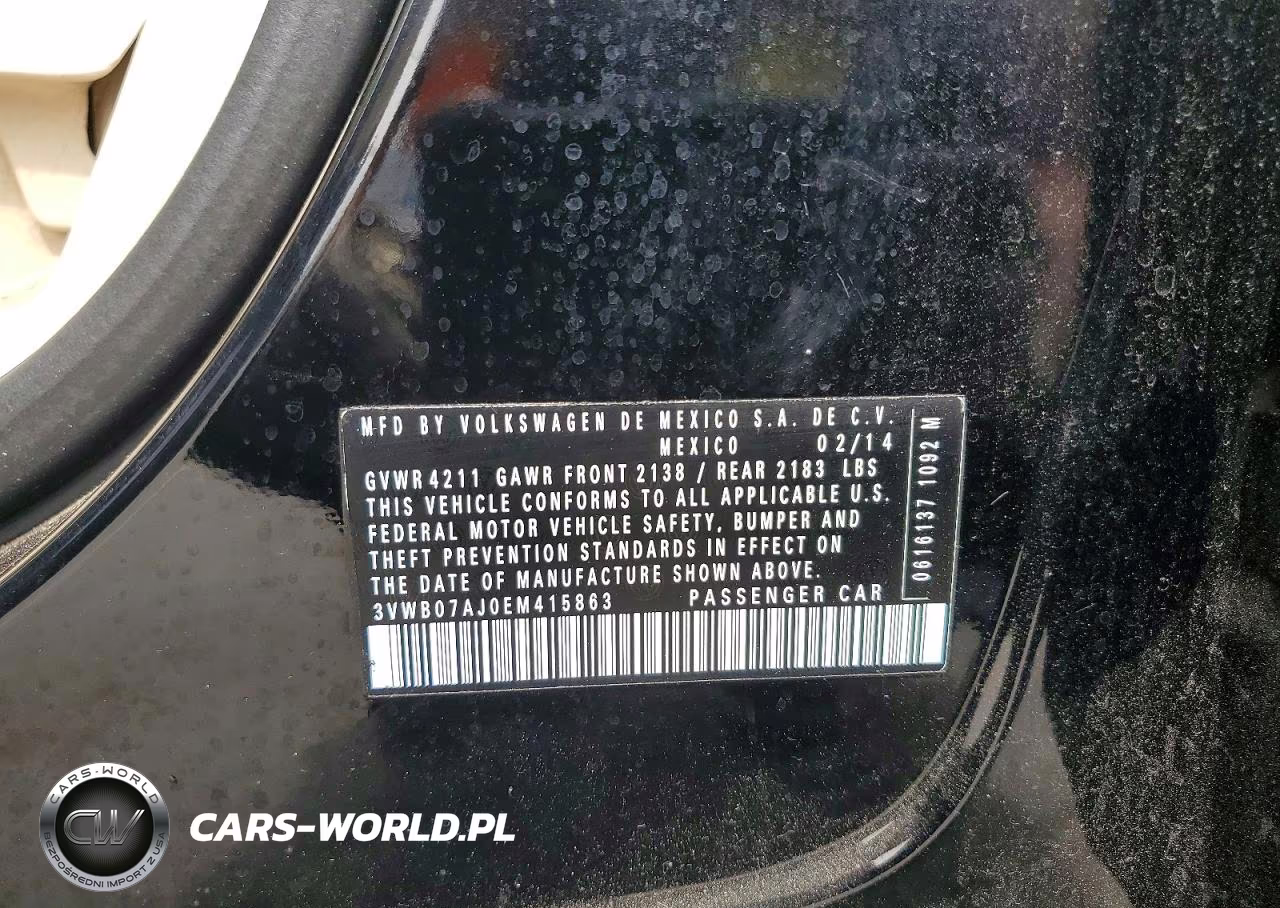 2014 Volkswagen Jetta Se VIN:3VWB07AJ0EM415863 - 13