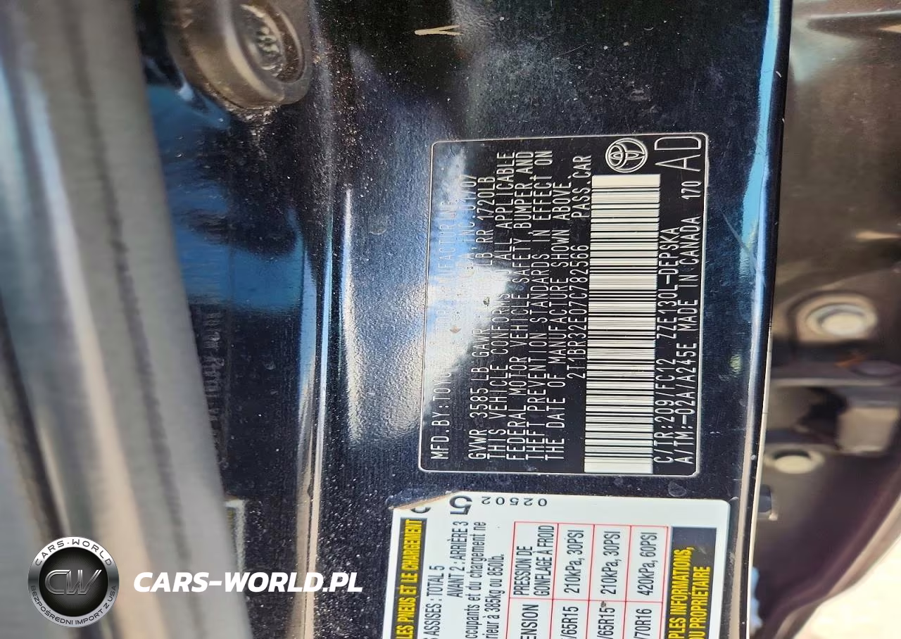 2007 Toyota Corolla S VIN:2T1BR32E07C782566 - 12
