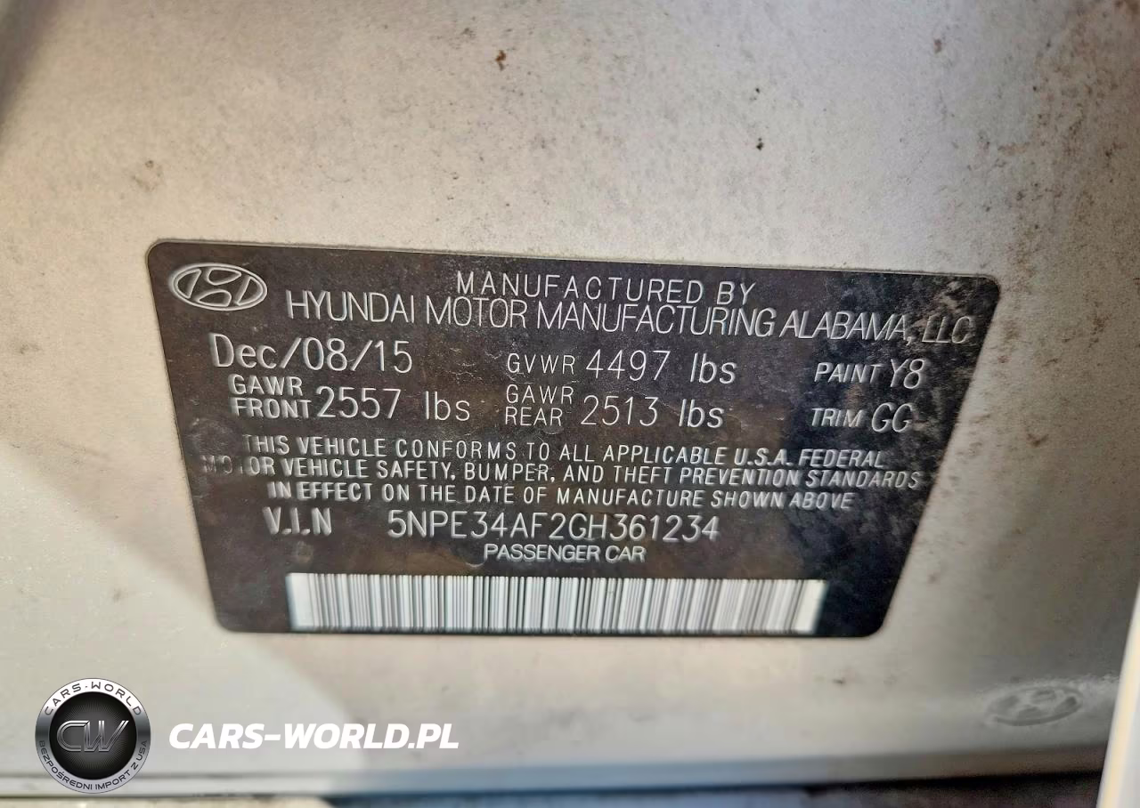 2016 Hyundai Sonata Sport VIN:5NPE34AF2GH361234 - 12