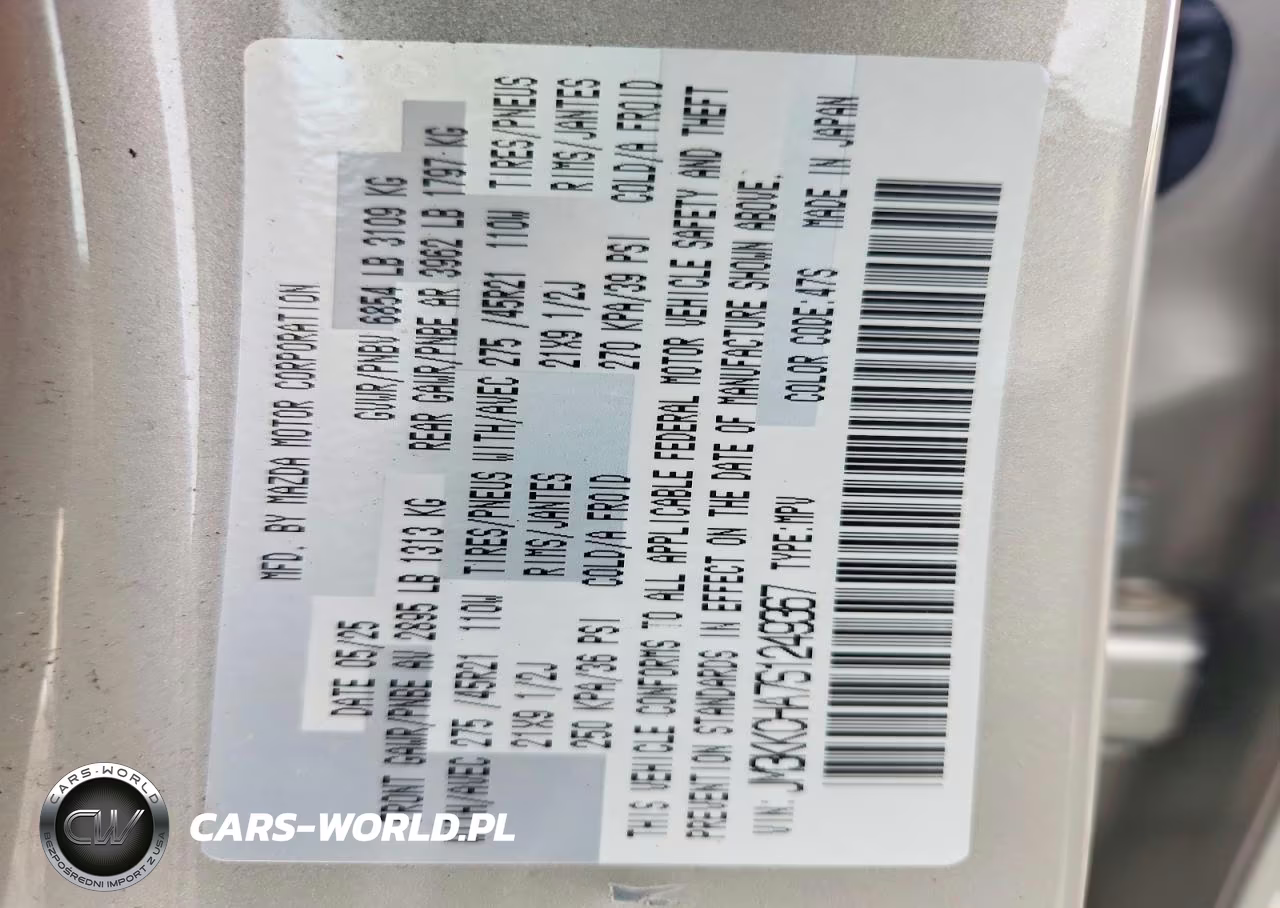 2025 Mazda Cx-90 Premium Sport VIN:JM3KKCHA7S1249367 - 13