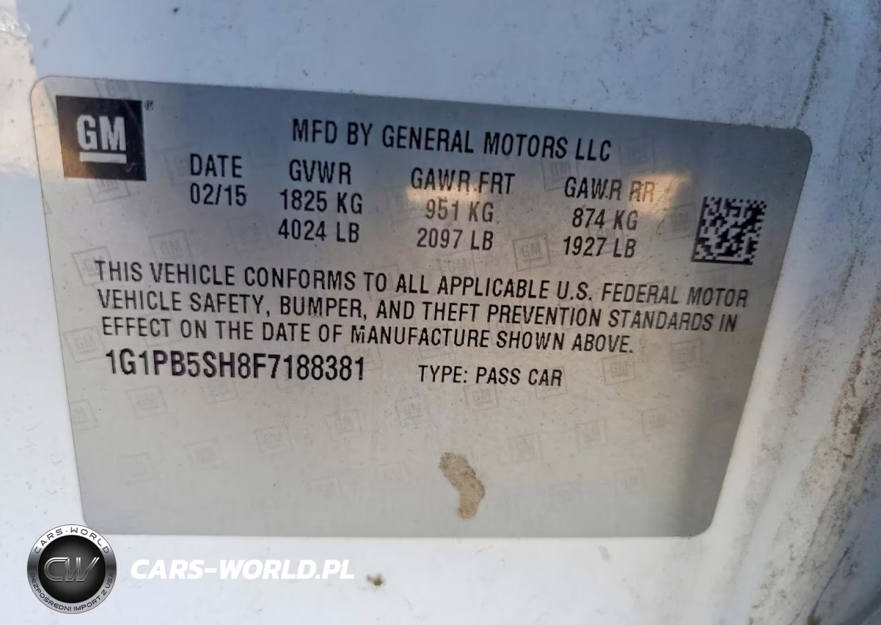 2015 Chevrolet Cruze Ls VIN:1G1PB5SH8F7188381 - 12