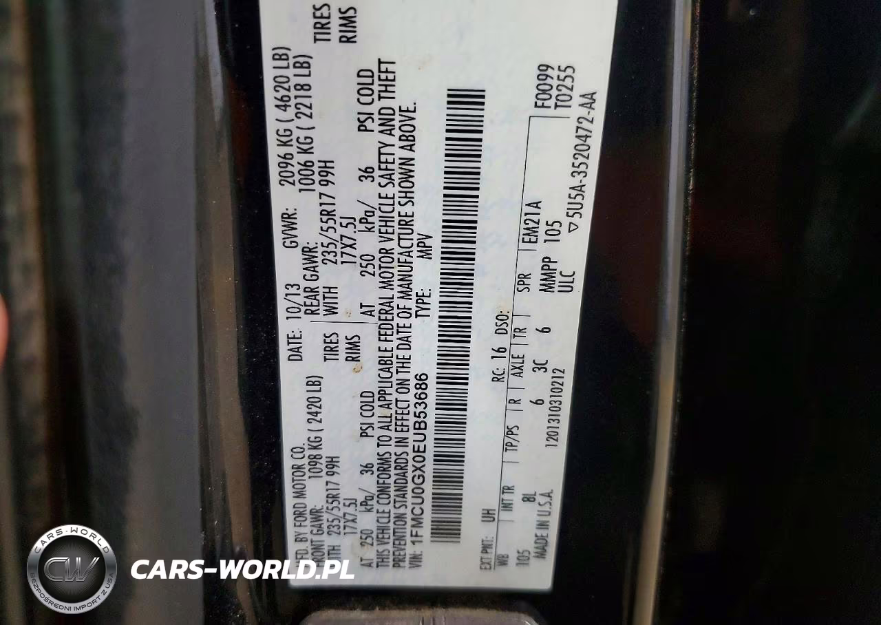 2014 Ford Escape Se VIN:1FMCU0GX0EUB53686 - 13