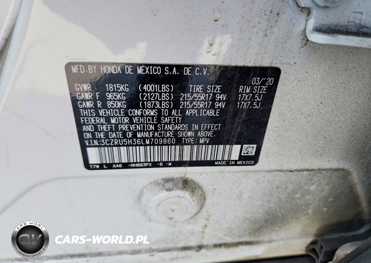 2020 Honda Hr-V Lx VIN:3CZRU5H36LM709860 - 12