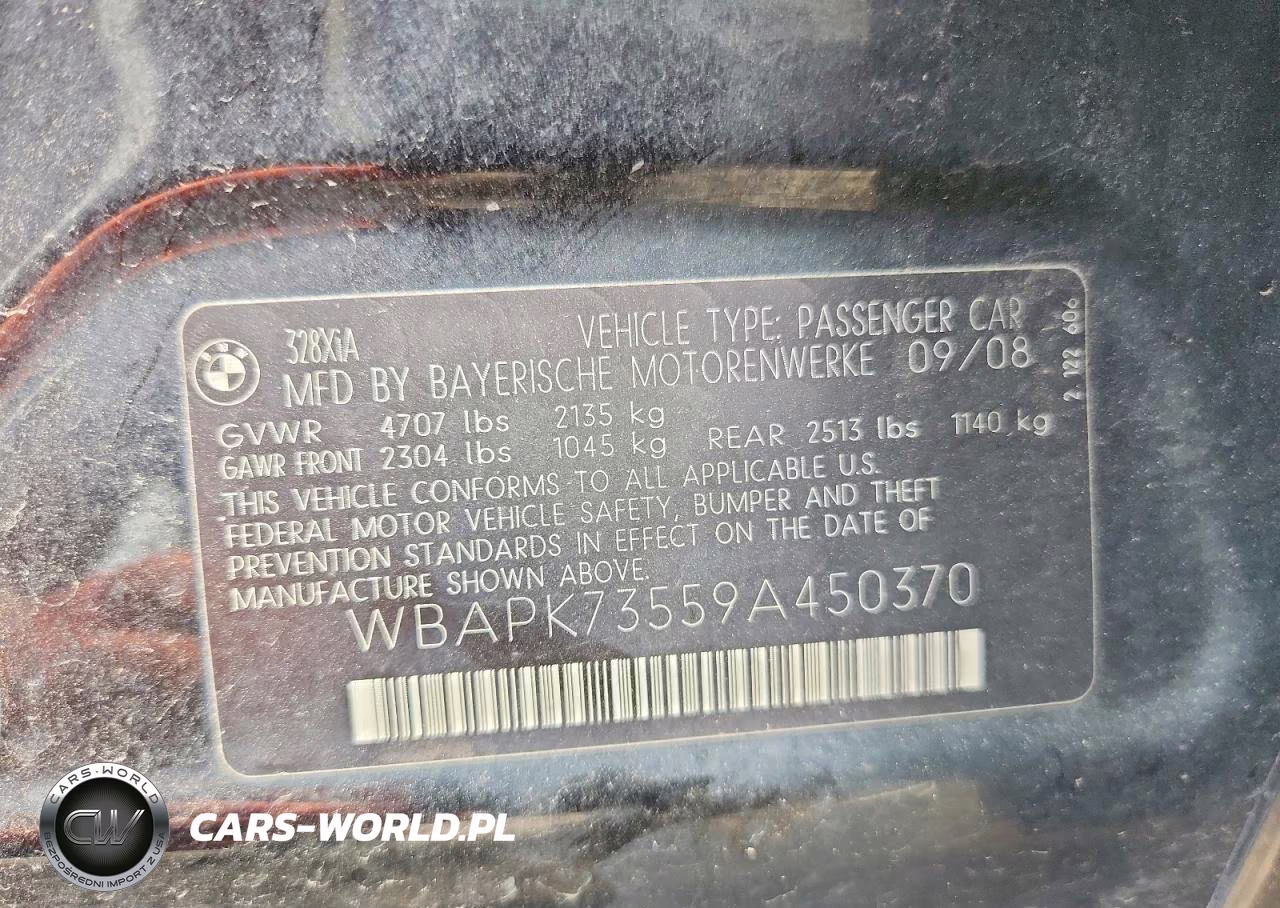 2009 BMW 328 Xi VIN:WBAPK73559A450370 - 12