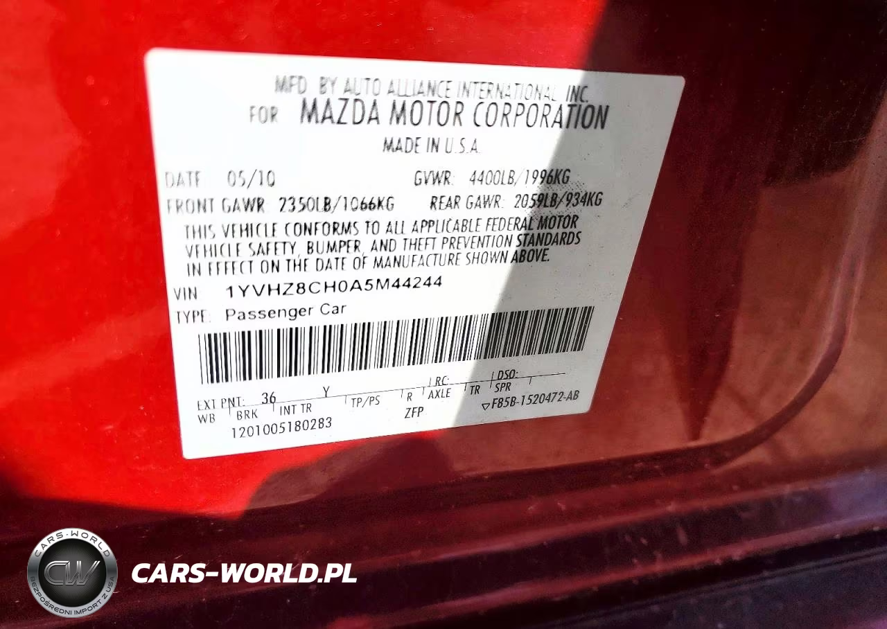 2010 Mazda 6 I VIN:1YVHZ8CH0A5M44244 - 12
