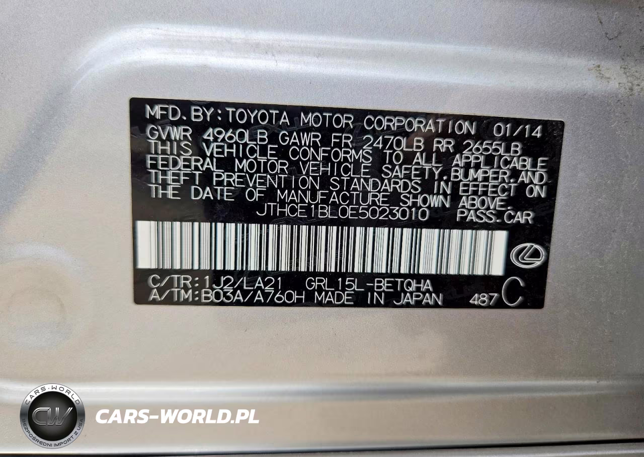 2014 Lexus Gs 350 VIN:JTHCE1BL0E5023010 - 12