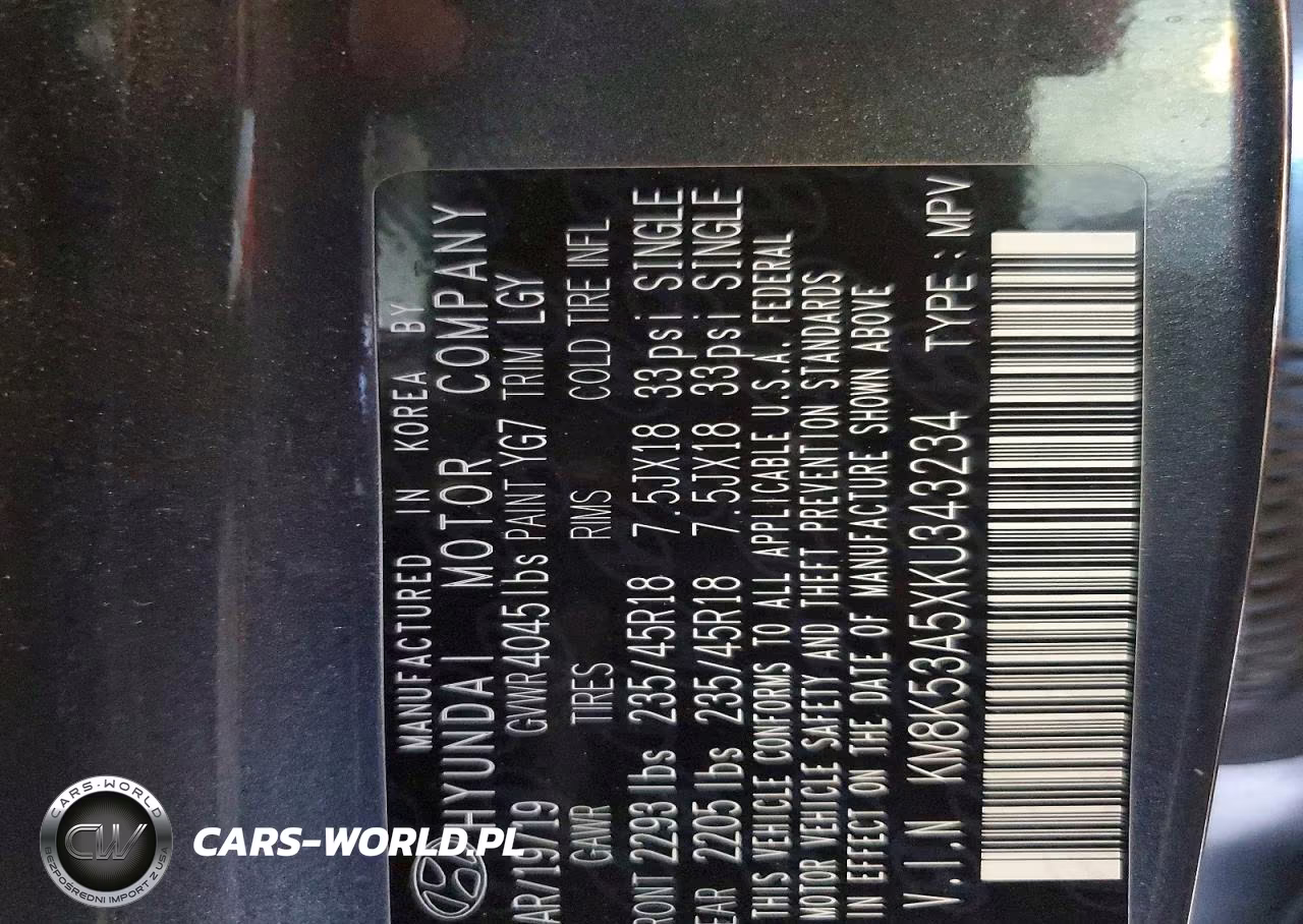 2019 Hyundai Kona Ultimate VIN:KM8K53A5XKU343234 - 14