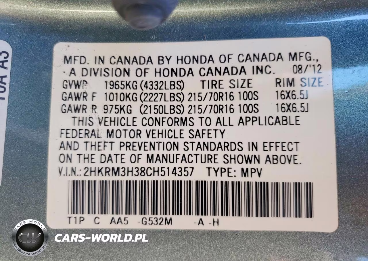 2012 Honda Cr-V Lx VIN:2HKRM3H38CH514357 - 13