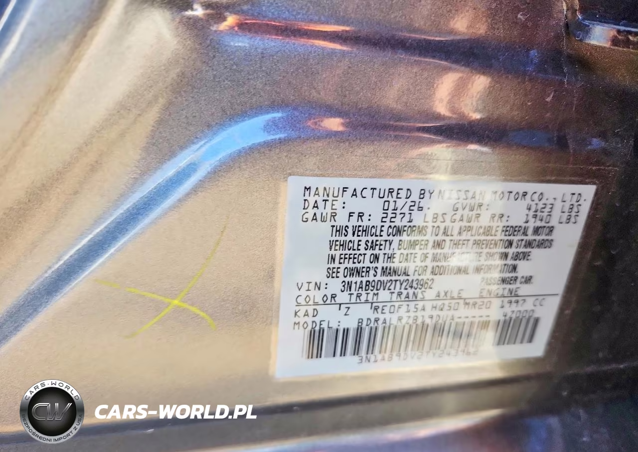 2026 Nissan Sentra Sr VIN:3N1AB9DV2TY243962 - 12