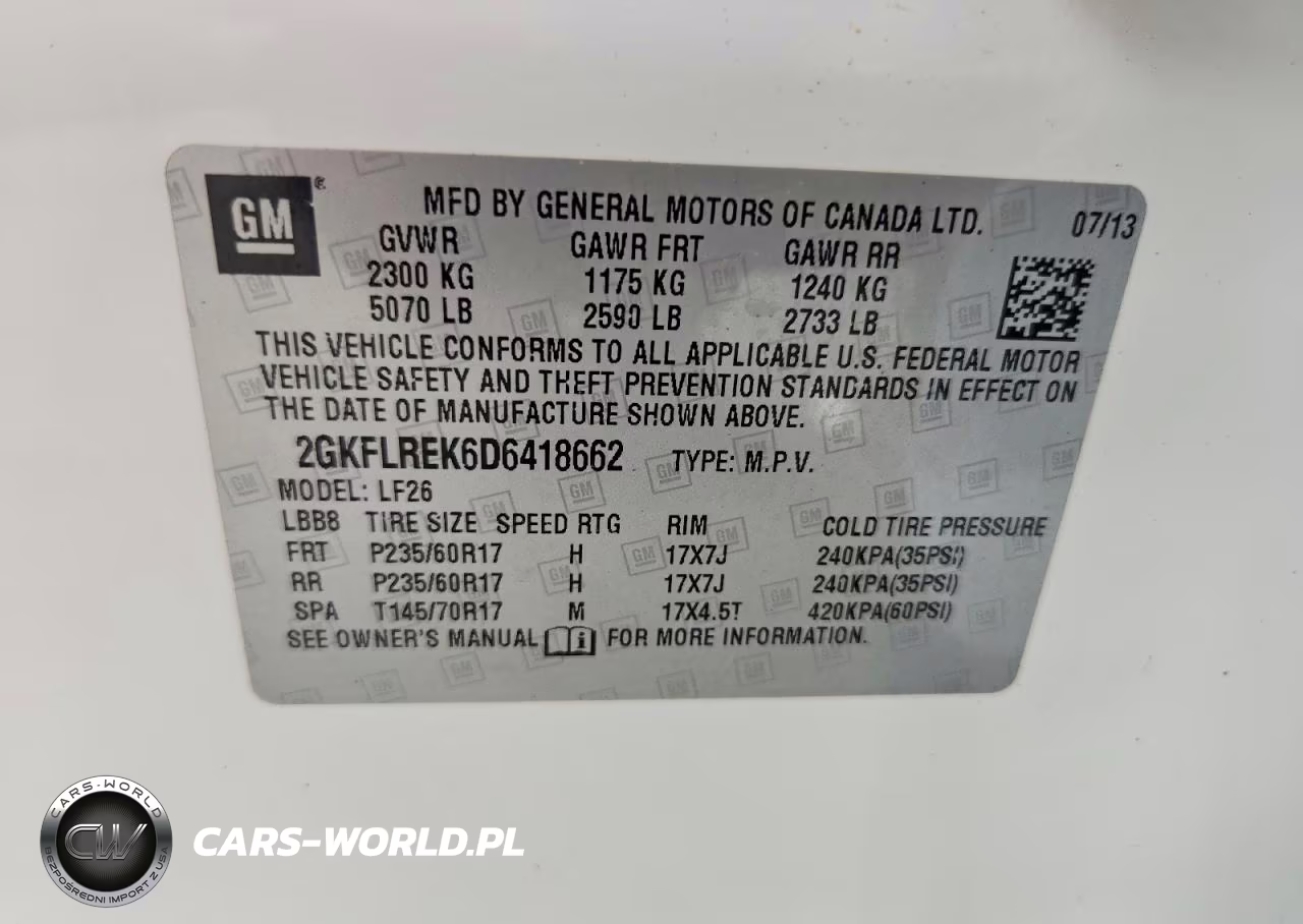 2013 GMC Terrain Sle VIN:2GKFLREK6D6418662 - 13