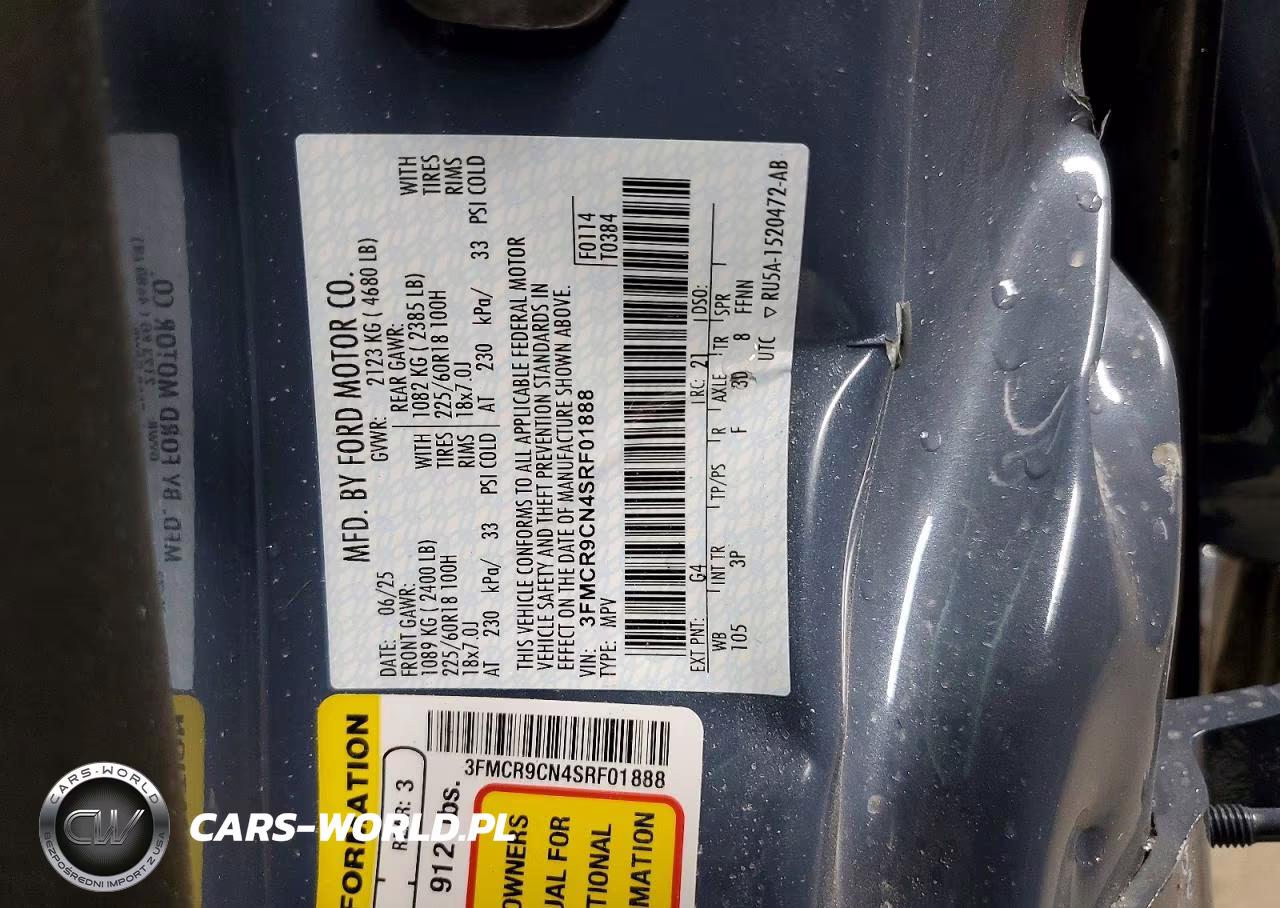 2025 Ford Bronco Sport Outer Banks VIN:3FMCR9CN4SRF01888 - 14