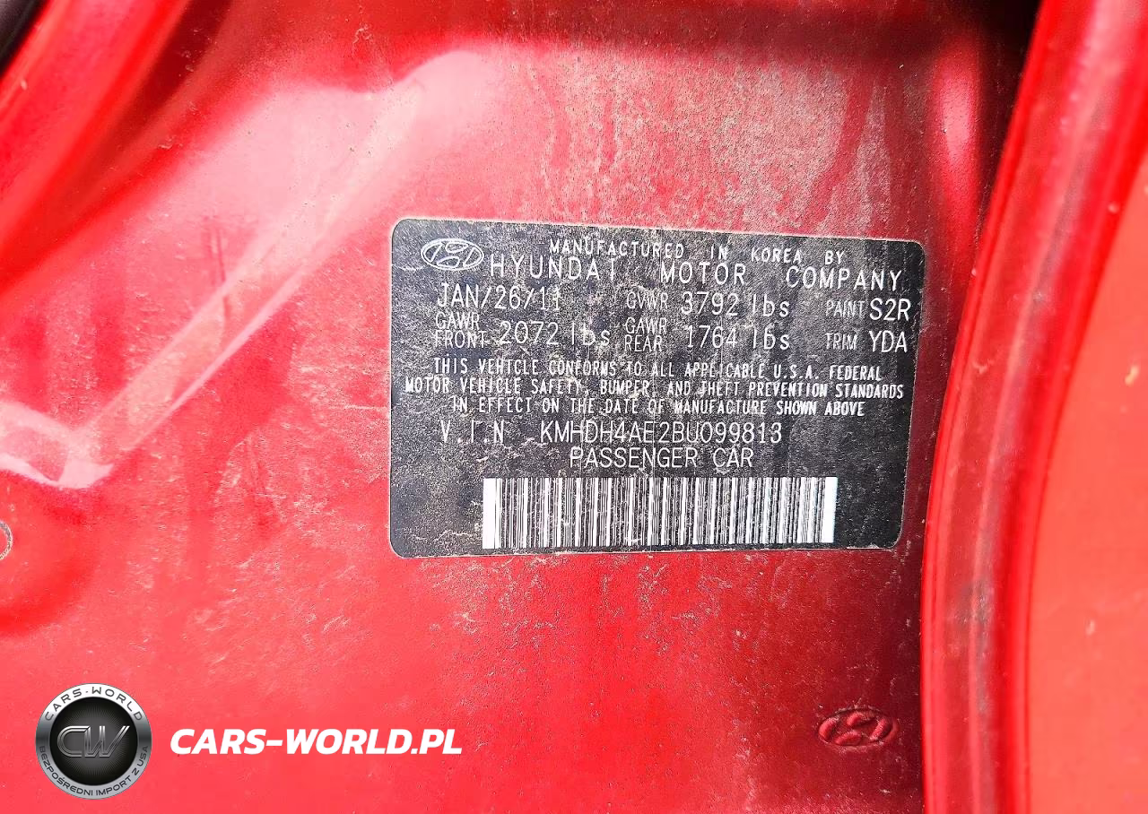 2011 Hyundai Elantra Limited VIN:KMHDH4AE2BU099813 - 12