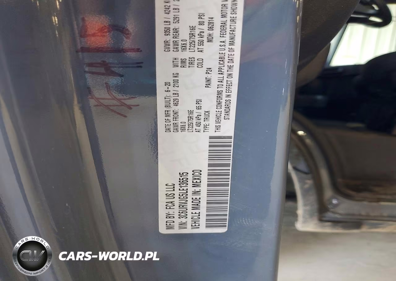 2020 Ram Promaster 3500 Delivery Van VIN:3C6URVJG5LE136515 - 13