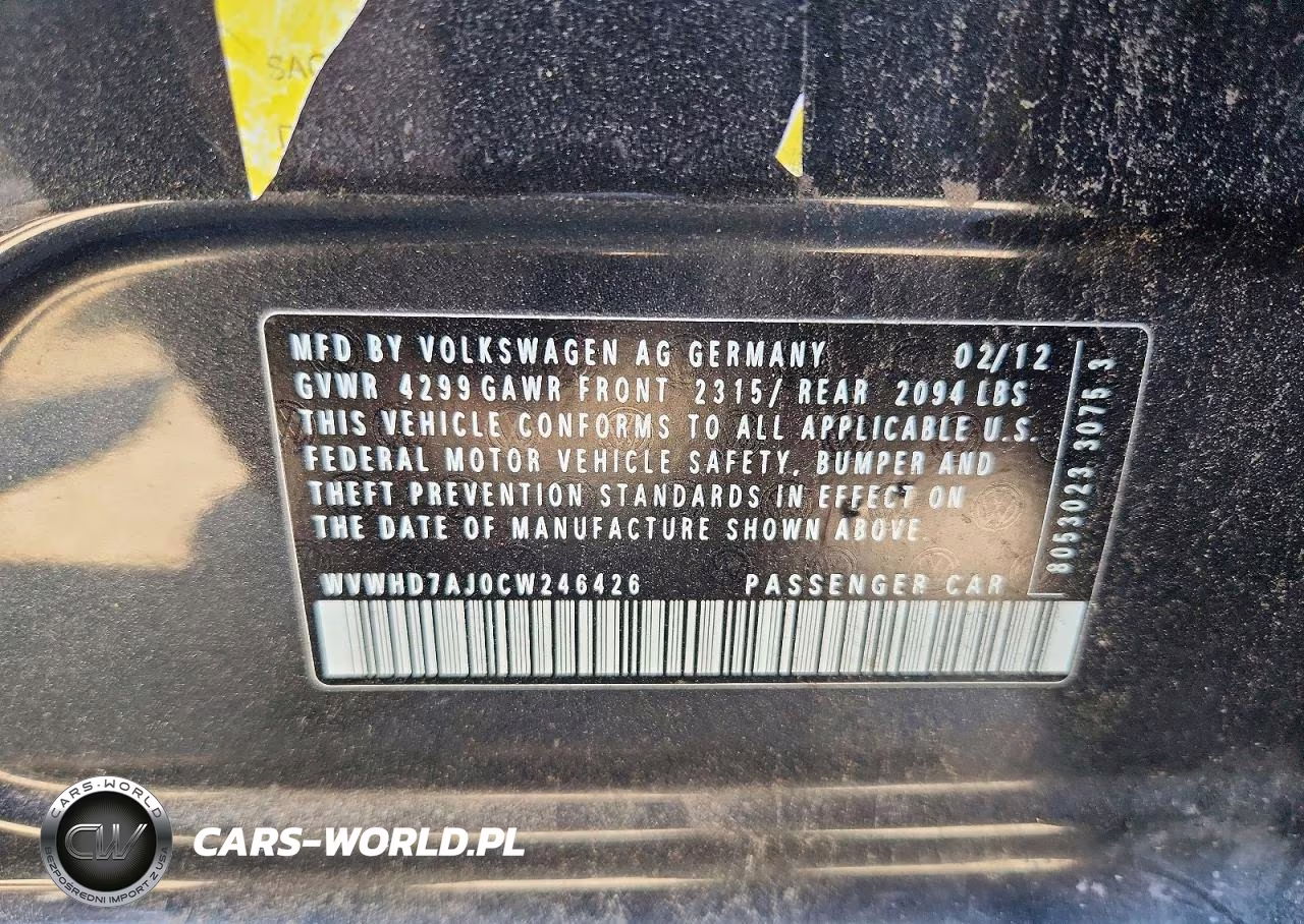 2012 Volkswagen Gti VIN:WVWHD7AJ0CW246426 - 12