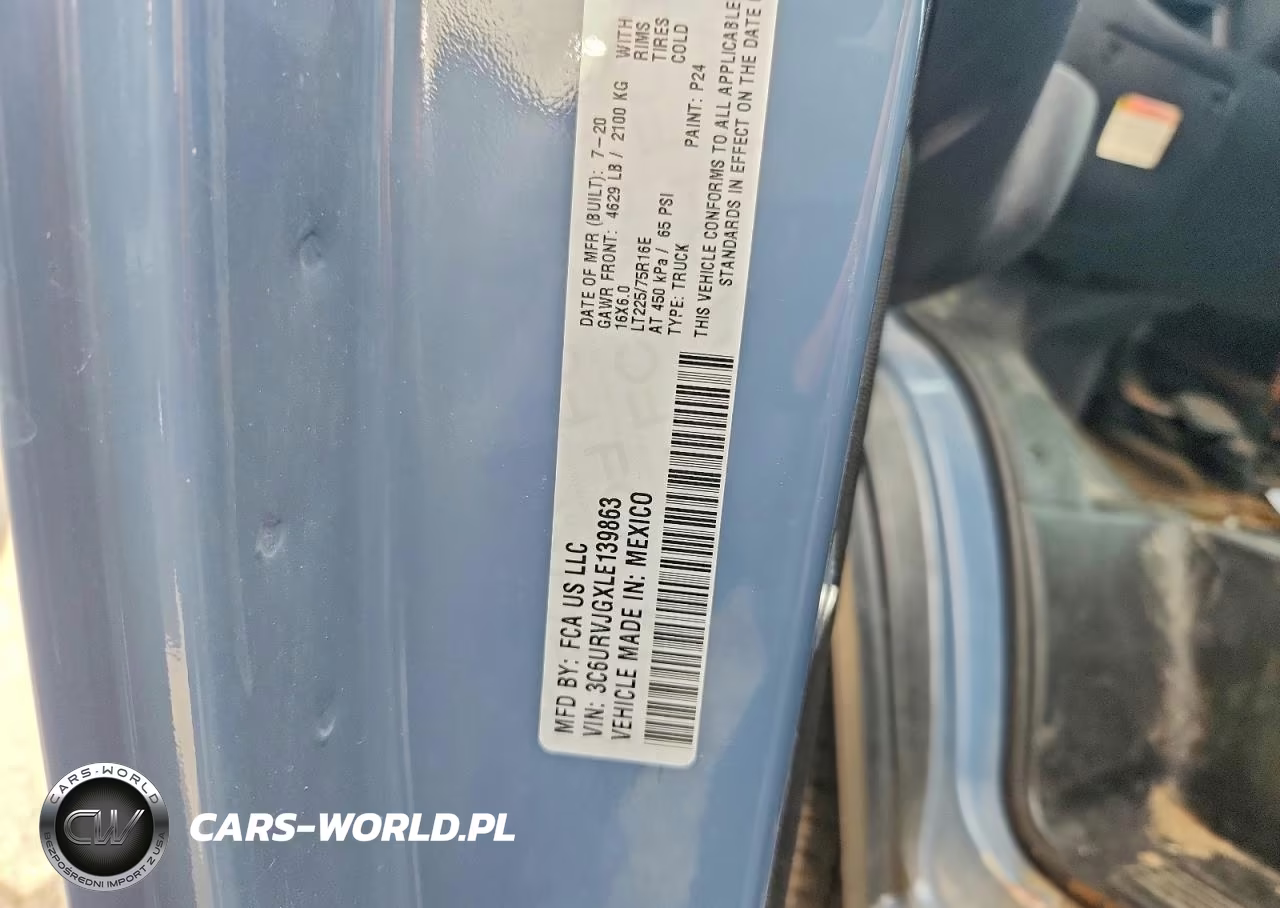 2020 Ram Promaster 3500 3500 High VIN:3C6URVJGXLE139863 - 12