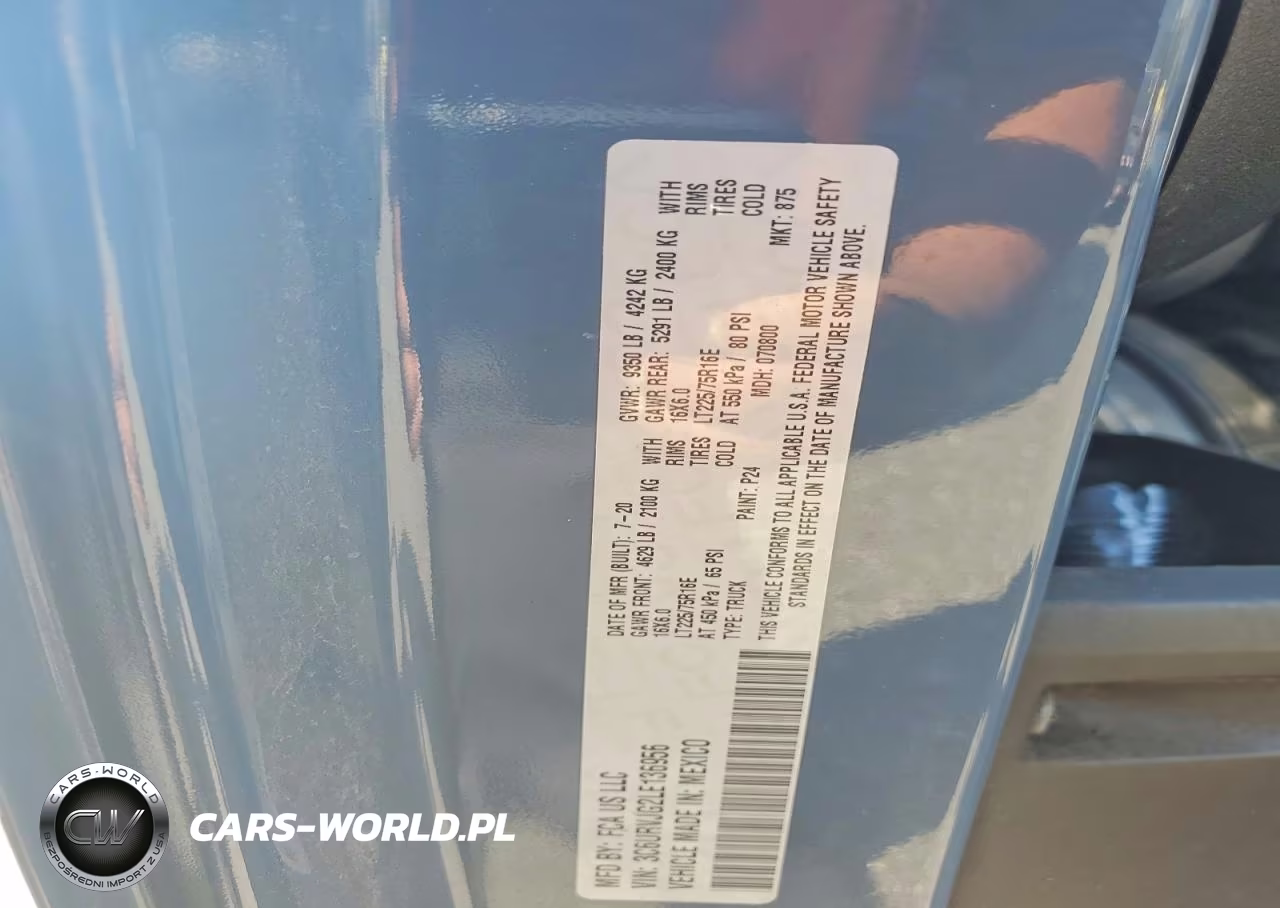 2020 Ram Promaster 3500 3500 High VIN:3C6URVJG2LE136956 - 13