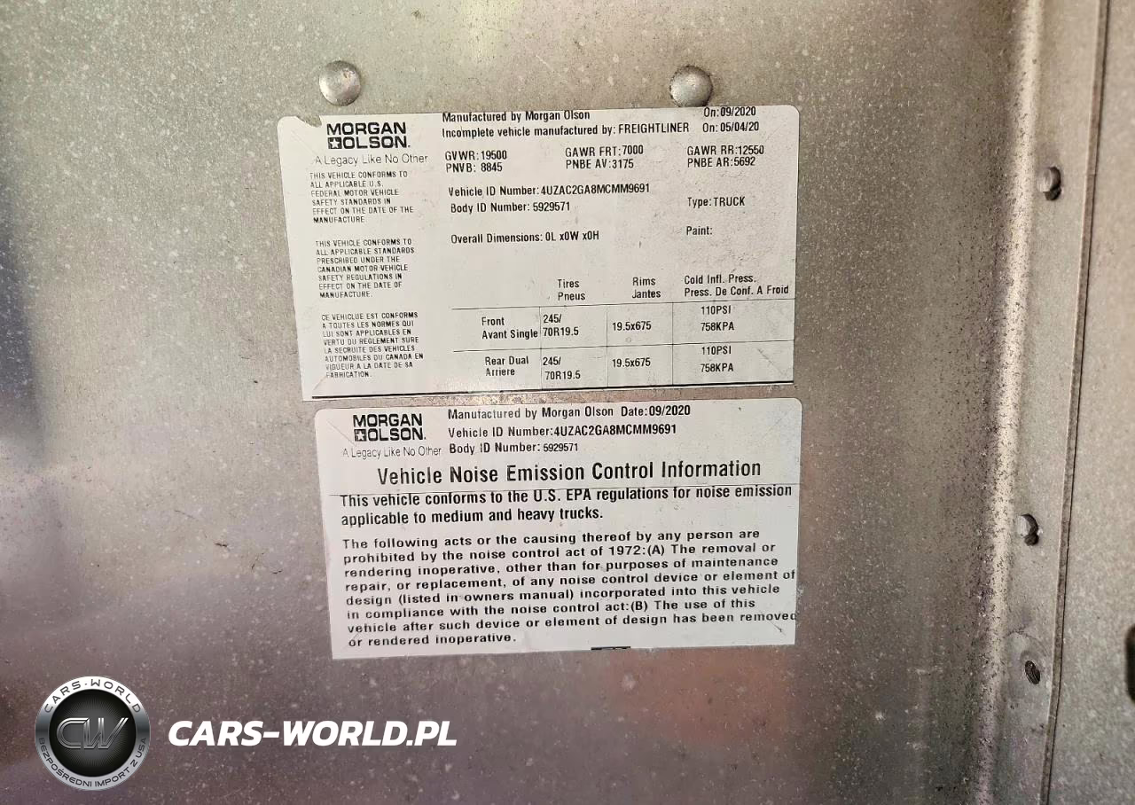 2021 Freightliner Mt45G Chassis Delivery Truck VIN:4UZAC2GA8MCMM9691 - 13