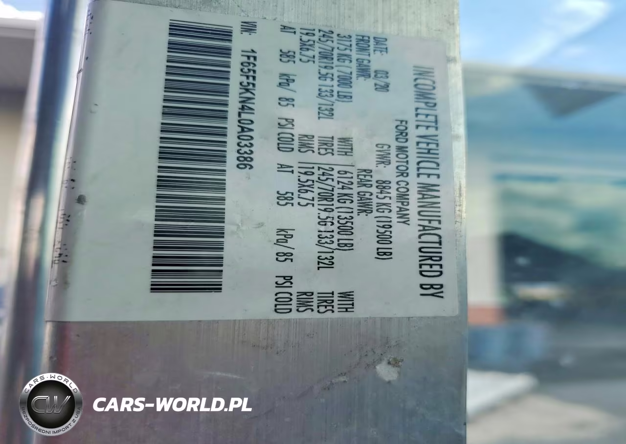 2020 Ford F59 Delivery Truck VIN:1F65F5KN4L0A03386 - 13