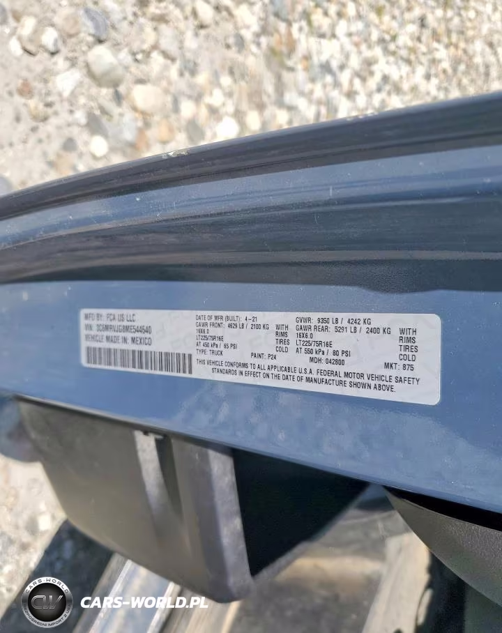 2021 Ram Promaster 3500 Delivery Van VIN:3C6MRVJG8ME544640 - 13