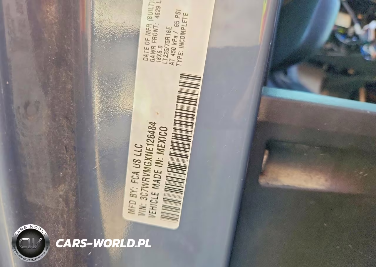 2022 Ram Promaster 3500 Delivery Truck VIN:3C7WRVMGXNE126484 - 12