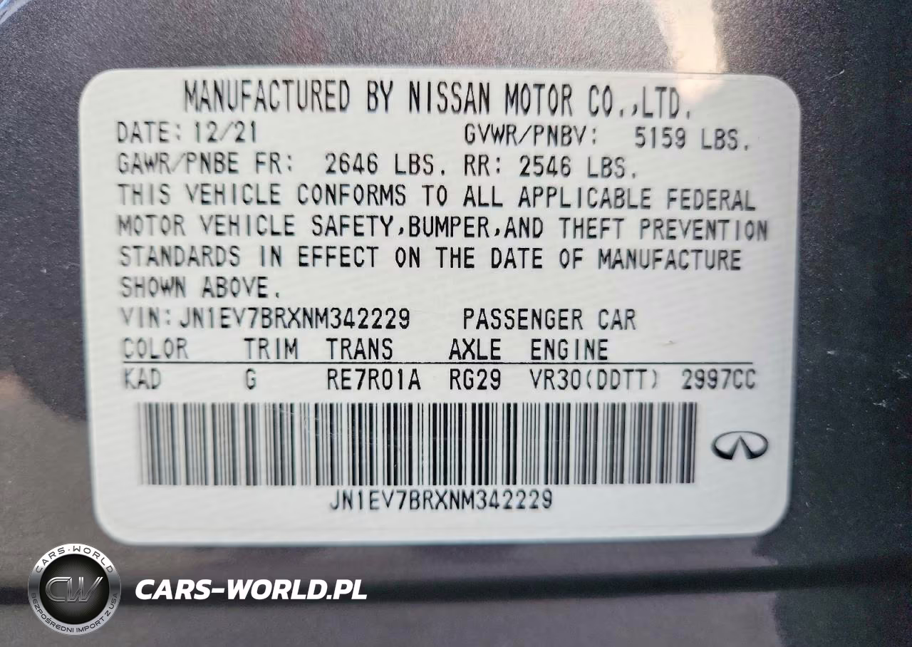 INFINITI Q50 LUXE VIN:JN1EV7BRXNM342229 - 12