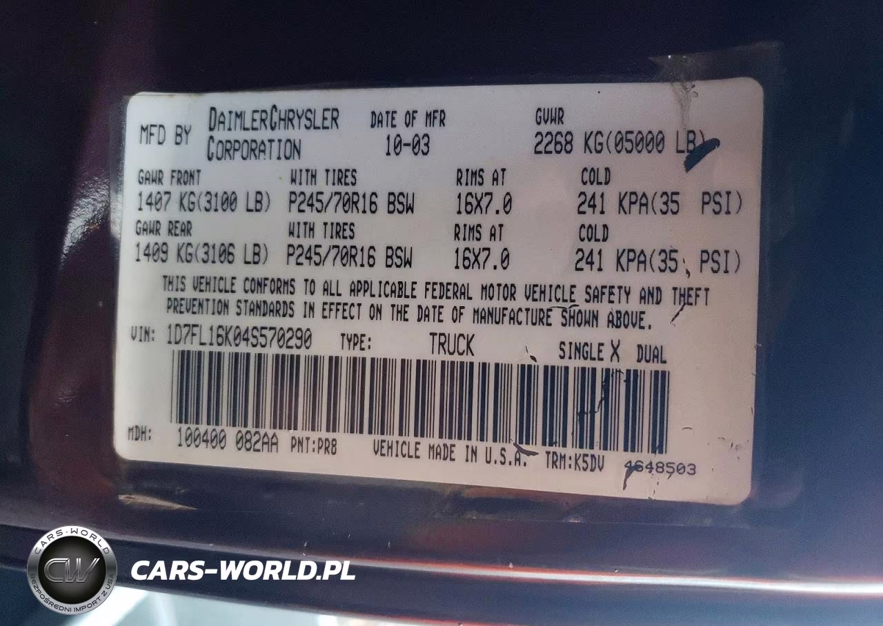 2004 Dodge Dakota Sxt VIN:1D7FL16K04S570290 - 12