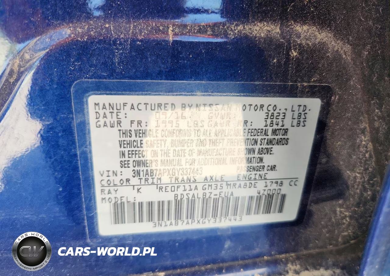 2016 Nissan Sentra S VIN:3N1AB7APXGY337443 - 12