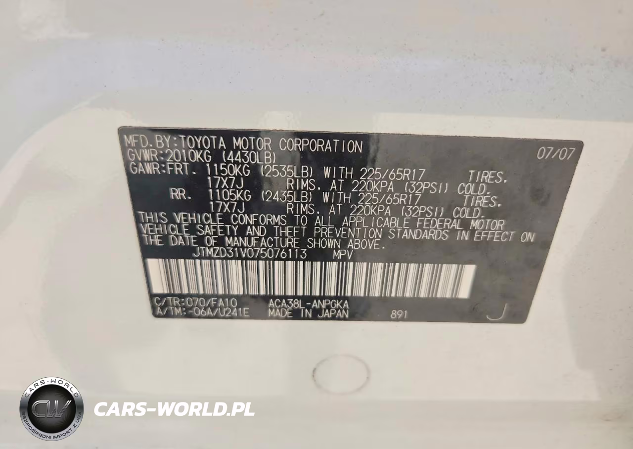 2007 Toyota Rav4 Limited VIN:JTMZD31V075076113 - 14