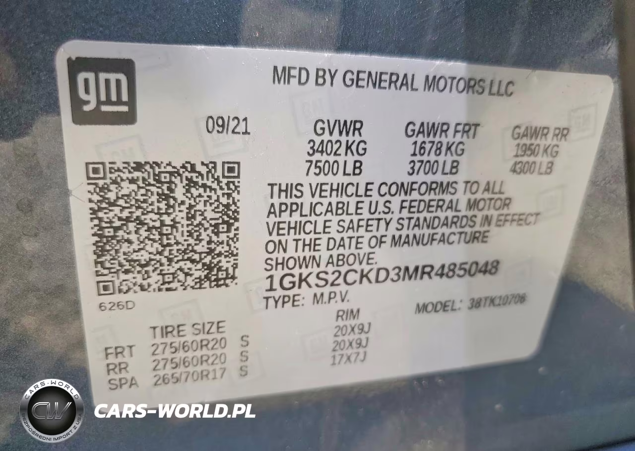 2021 GMC Yukon At4 VIN:1GKS2CKD3MR485048 - 13