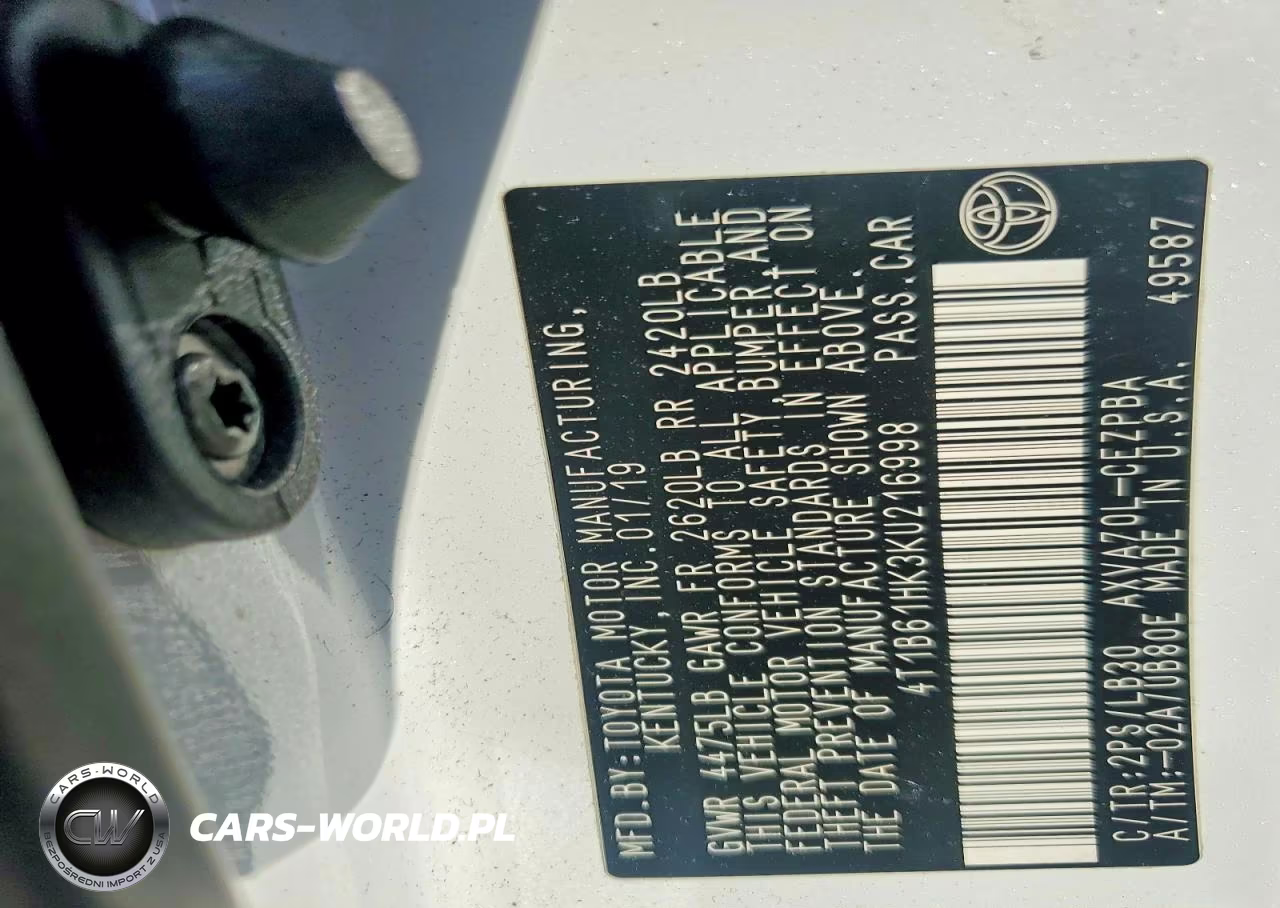 2019 Toyota Camry Xse VIN:4T1B61HK3KU216998 - 12