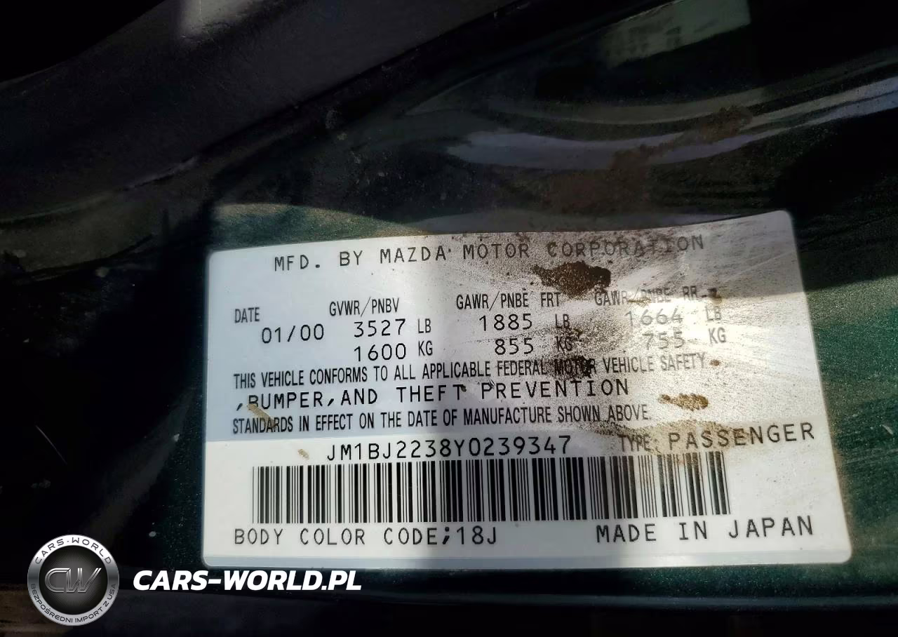 2000 Mazda Protege Es VIN:JM1BJ2238Y0239347 - 12