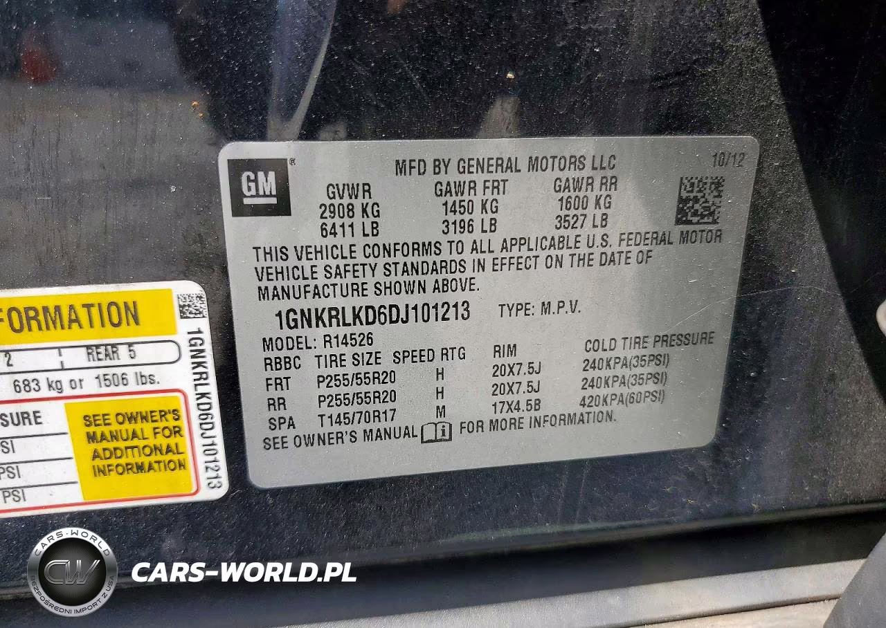 2013 Chevrolet Traverse Ltz VIN:1GNKRLKD6DJ101213 - 13